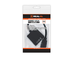 REAL-EL, Переходник HDMI-VGA цена и информация | Адаптеры и USB-hub | kaup24.ee