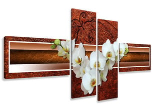 4-osaline maal Orhidee pruun 160x70 hind ja info | Seinapildid | kaup24.ee