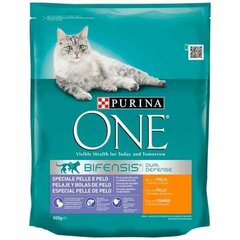 Корм для котов Purina Coat & Hairball One (800 g) цена и информация | Сухой корм для кошек | kaup24.ee