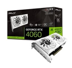 PNY GeForce RTX 4060 OC XLR8 Verto DF White Edition (VCG40608DFWXPB1-O) цена и информация | Видеокарты | kaup24.ee