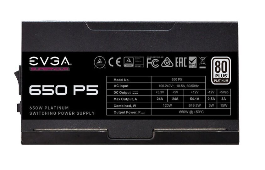 Evga SuperNOVA 650 P5 цена и информация | Toiteplokid (PSU) | kaup24.ee