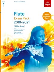 Flute Exam Pack 2018-2021, ABRSM Grade 1: Selected from the 2018-2021 syllabus. Score & Part, Audio Downloads, Scales & Sight-Reading hind ja info | Kunstiraamatud | kaup24.ee