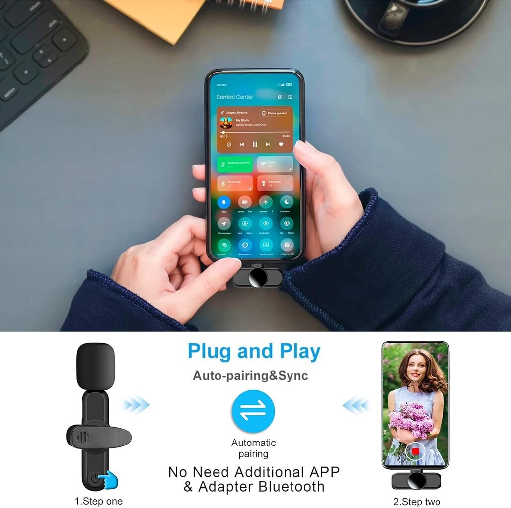 Mikrofon telefonile iPhone Lightning pistikuga, K9 цена и информация | Mikrofonid | kaup24.ee