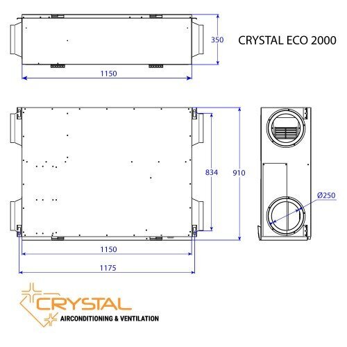 Crystal Eco 2000 rekuperaator цена и информация | Õhksoojuspumbad, konditsioneerid | kaup24.ee