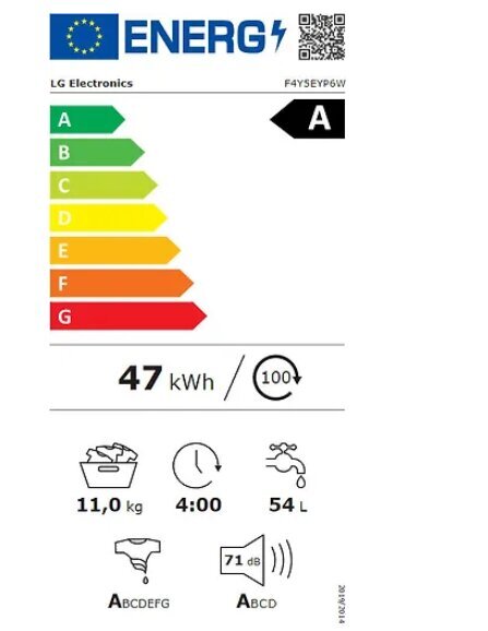 LG F4Y5EYP6W hind ja info | Pesumasinad | kaup24.ee