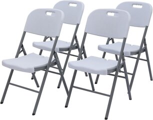 Комплект из 4 складных уличных стульев, белый цена и информация | Садовые стулья, кресла, пуфы | kaup24.ee