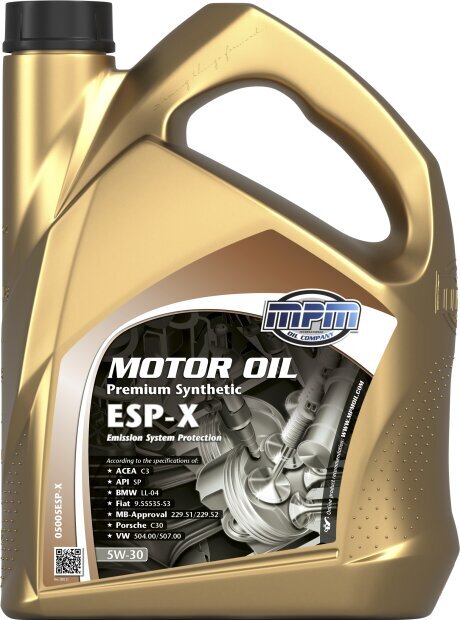 Õli MPM mootoriõli 5W30 Premium sünteetiline ESP-X (C3) 5L (05005ESP-X) hind ja info | Mootoriõlid | kaup24.ee