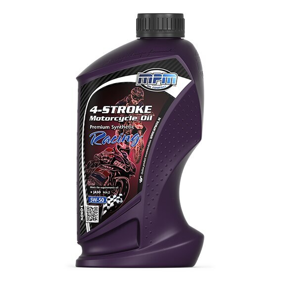 MPM 4-Stroke Motorcycle Oil 5W50 Premium Synthetic Racing 56001 Õli, 1L hind ja info | Mootorrataste mootoriõlid | kaup24.ee