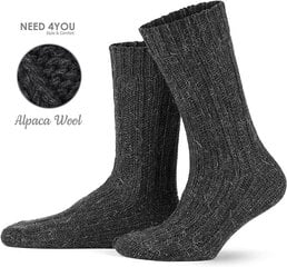 Шерстяные носки для женщин Need 4You, 2 пары, серые цена и информация | Женские носки | kaup24.ee