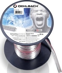 Kõlarikaabel Oehlbach hõbedane kõlarikaabel 2x2,5mm² 20m läbipaistev hind ja info | Kaablid ja juhtmed | kaup24.ee