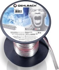 Kõlarikaabel Oehlbach hõbedane kõlarikaabel 2x2,5mm² 30m läbipaistev hind ja info | Kaablid ja juhtmed | kaup24.ee