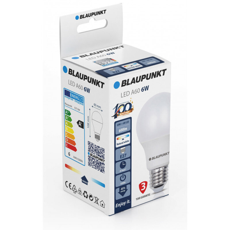 Blaupunkt LED pirn E27 6W, naturaalne valge цена и информация | Lambipirnid, lambid | kaup24.ee