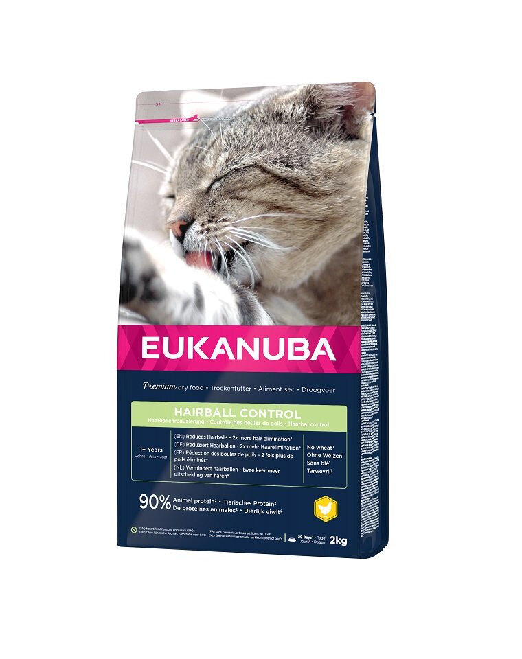 Eukanuba Adult Hairball Control, 10 kg hind ja info | Kuivtoit kassidele | kaup24.ee