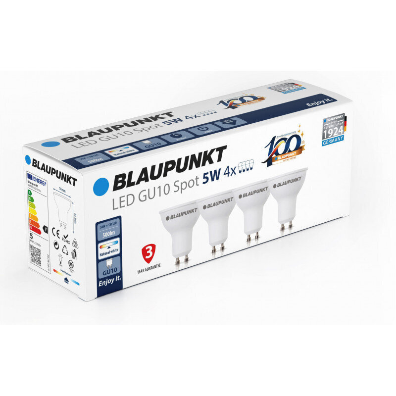 Blaupunkt LED pirnid GU10 5W 4tk, naturaalne valge цена и информация | Lambipirnid, lambid | kaup24.ee