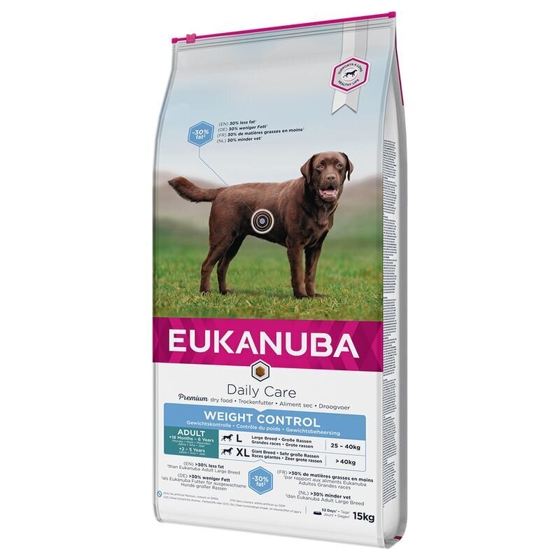 Eukanuba Daily Care Weight control täiskasvanud suurt tõugu koertele kanaga, 2,3 kg цена и информация | Kuivtoit koertele | kaup24.ee