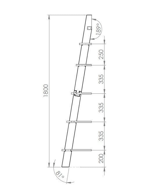 Redelriiul Ragaba Ashme, 45x35x180 cm, valge цена и информация | Riiulid | kaup24.ee