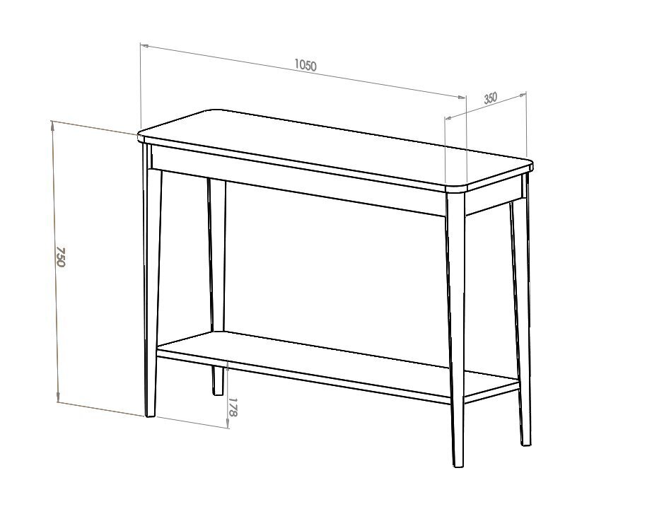 Konsoollaud Ashme, 105x35cm, valge hind ja info | Konsoollauad | kaup24.ee