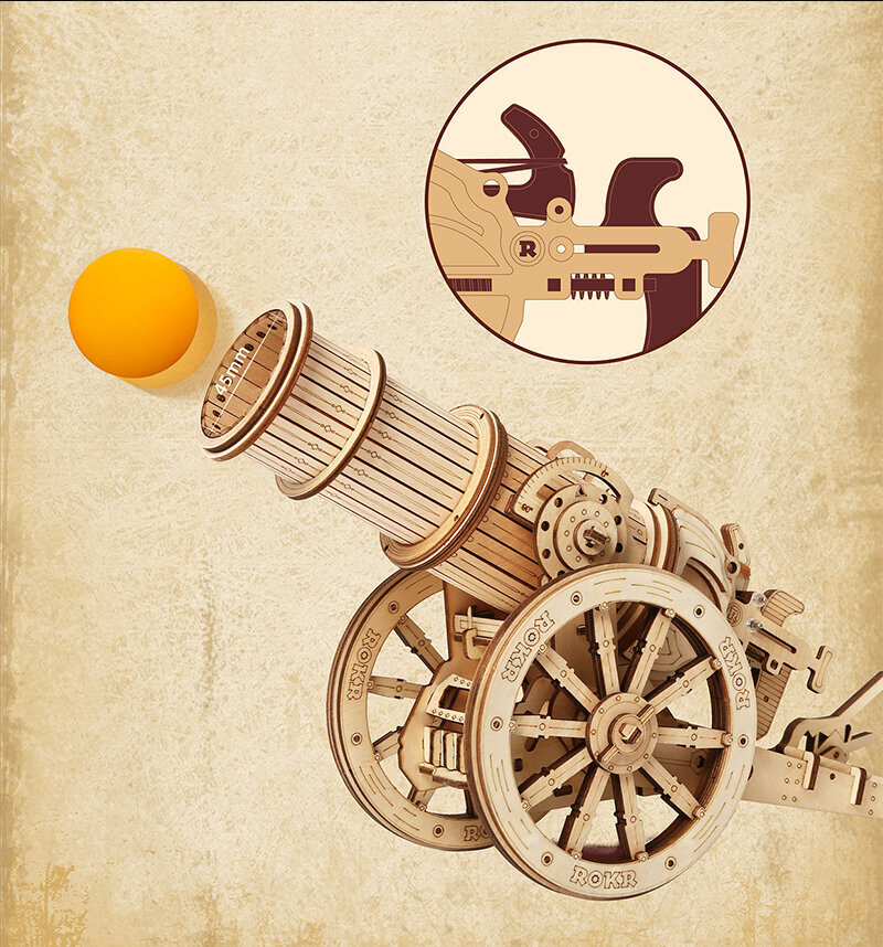 3D puidust konstruktor TM Varvikas Medieval Wheeled Cannon RK006e hind ja info | Klotsid ja konstruktorid | kaup24.ee