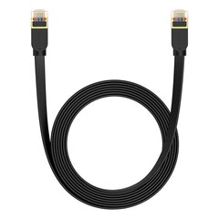 Braided network cable cat.7 Baseus Ethernet RJ45, 10Gbps, 5m (black) цена и информация | Кабели и провода | kaup24.ee