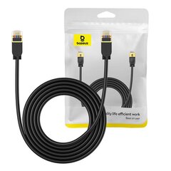 Braided network cable cat.7 Baseus Ethernet RJ45, 10Gbps, 3m (black) цена и информация | Кабели и провода | kaup24.ee