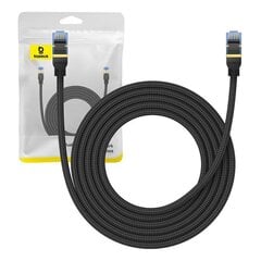 Braided network cable cat.7 Baseus Ethernet RJ45, 10Gbps, 3m (black) цена и информация | Кабели и провода | kaup24.ee