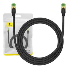 Network cable cat.8 Baseus Ethernet RJ45, 40Gbps, 1,5m (black) цена и информация | Кабели и провода | kaup24.ee