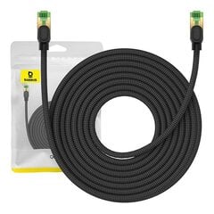 Braided network cable cat.8 Baseus Ethernet RJ45, 40Gbps, 10m (black) цена и информация | Кабели и провода | kaup24.ee