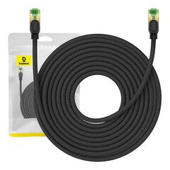 Braided network cable cat.8 Baseus Ethernet RJ45, 40Gbps, 15m (black) цена и информация | Кабели и провода | kaup24.ee