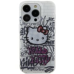 Hello Kitty HKHCP15SHDGPHT iPhone 15 6.1" biały|white hardcase IML Kitty On Bricks Graffiti цена и информация | Чехлы для телефонов | kaup24.ee