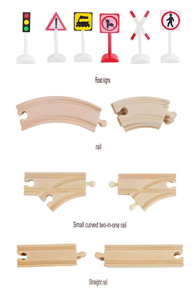 LIVMAN H-45 puidust rööbastee kaubarongi ja sadama komplekt, komplektis 80+ tükki цена и информация | Arendavad mänguasjad | kaup24.ee