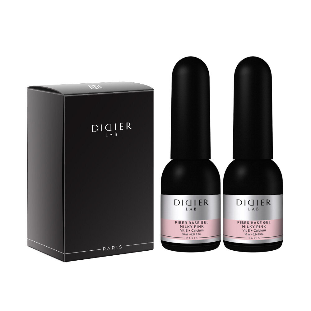 Aluslakkide komplekt Didier Lab, Fiber Milky Pink 2 tk x 10 ml hind ja info | Küünelakid, küünetugevdajad | kaup24.ee