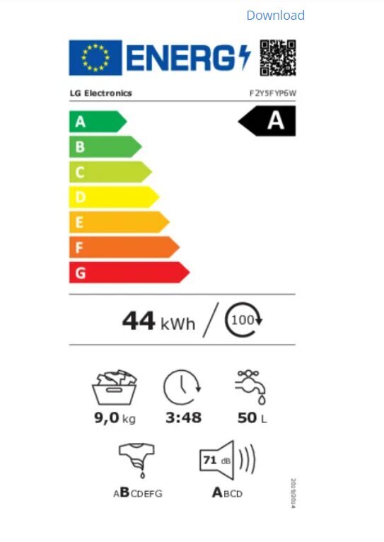 LG F2Y5FYP6W цена и информация | Pesumasinad | kaup24.ee