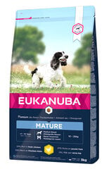 Eukanuba Senior vanematele keskmist tõugu koertele kanaga, 3 kg цена и информация | Сухой корм для собак | kaup24.ee