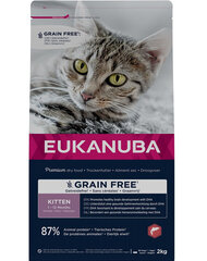 Eukanuba Grain Free Kitten lõhega kassipoegadele, 2 kg hind ja info | Kuivtoit kassidele | kaup24.ee