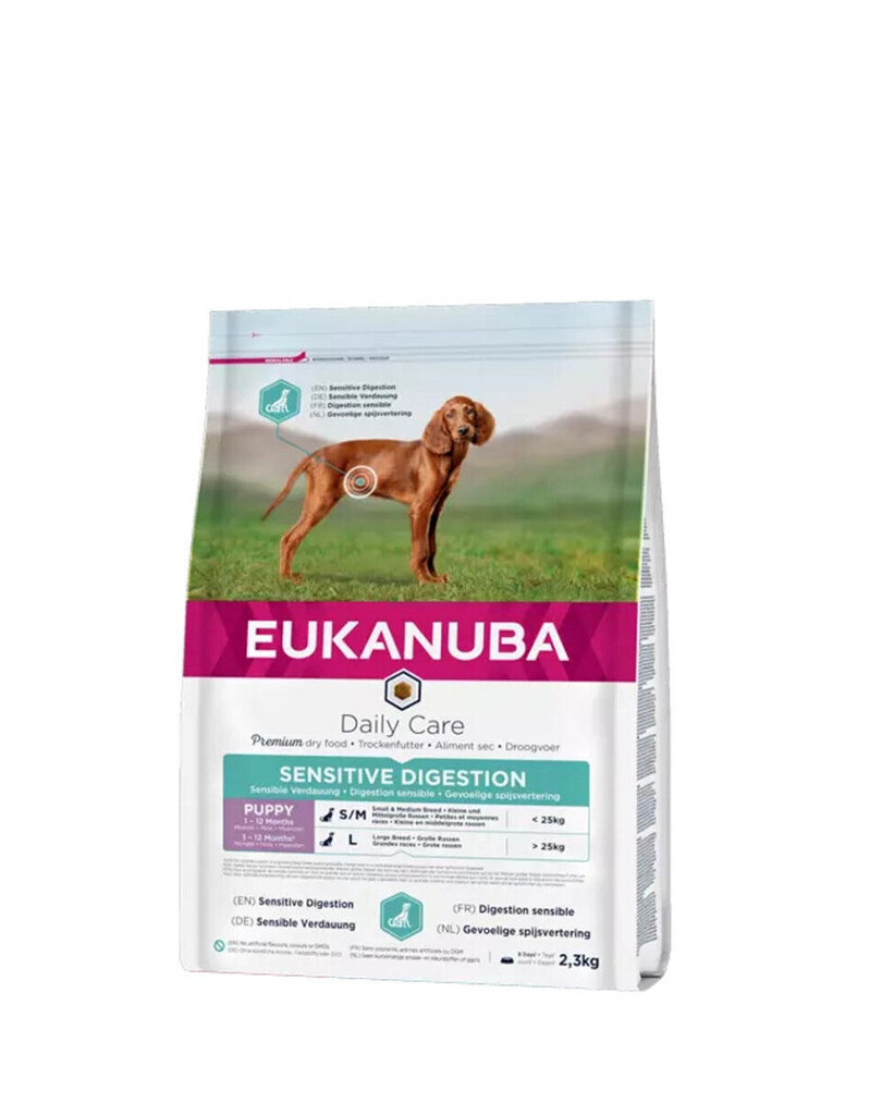 Eukanuba Daily Care Sensitive Digestion kanaga noortele kutsikatele, 2,3 kg hind ja info | Kuivtoit koertele | kaup24.ee