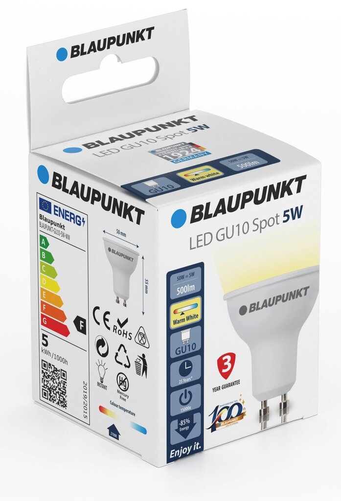 Blaupunkt LED lambipirn GU10 5W, soe valge hind ja info | Lambipirnid, lambid | kaup24.ee