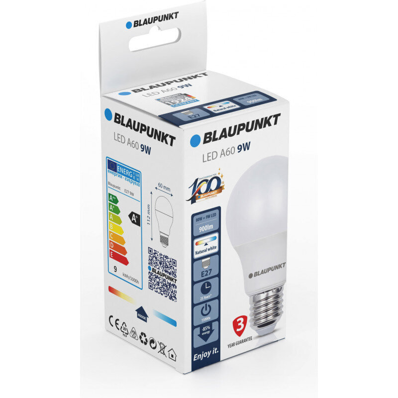 Blaupunkt LED lambipirn E27 9W, naturaalne valge цена и информация | Lambipirnid, lambid | kaup24.ee