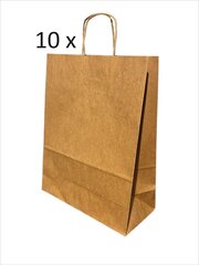 Бумажные пакеты ЭКО с кручеными ручками, 10 шт цена и информация | Подарочные упаковки | kaup24.ee
