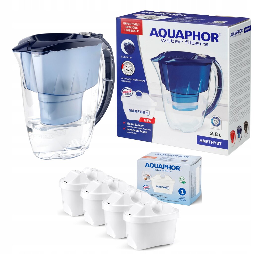 Veefilter - kann Aquaphor 2,8 l Navy +4 filtrid hind ja info | Filterkannud ja filtrid | kaup24.ee