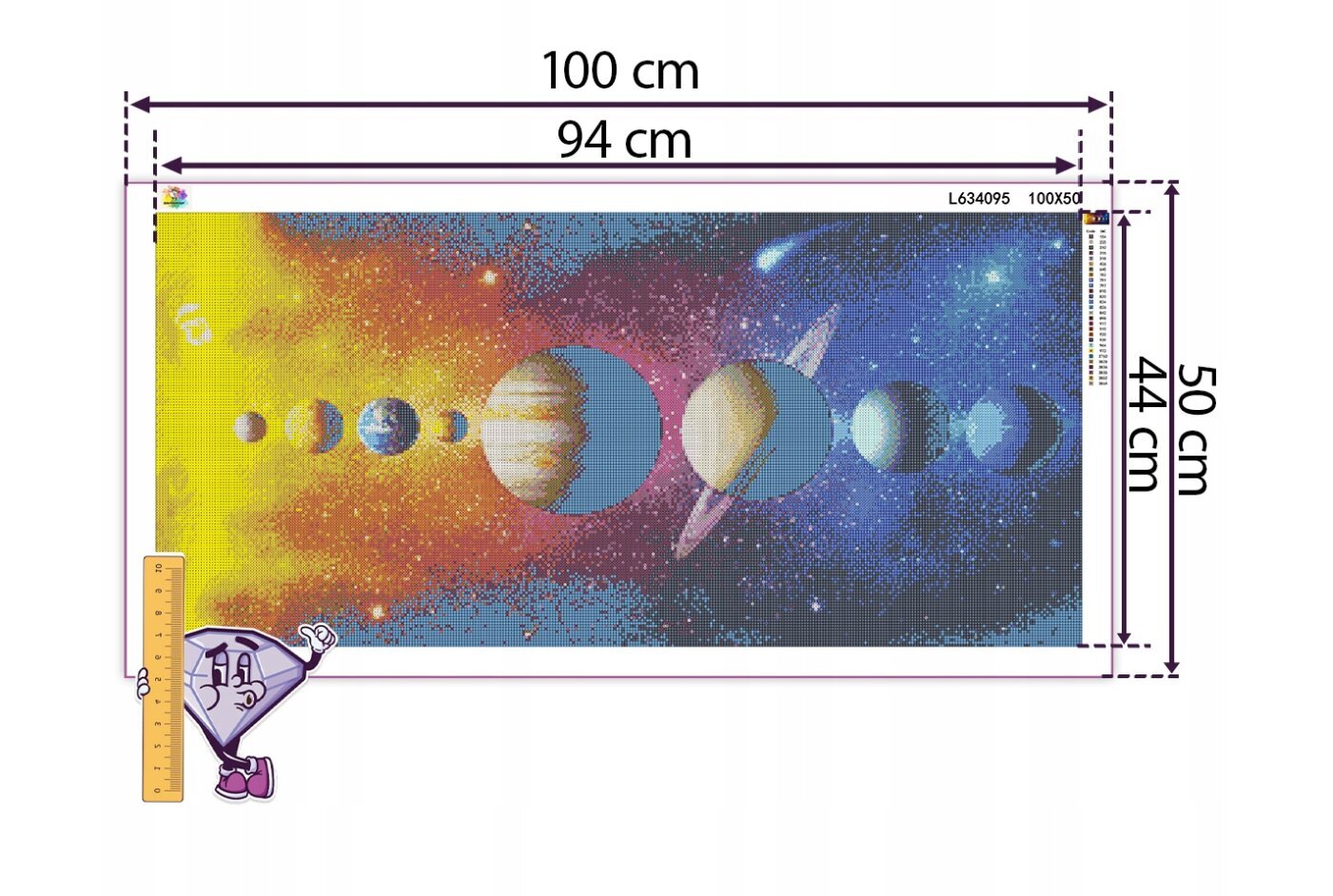 Teemantmosaiik 5D, Planeedid 100 x 50 cm hind ja info | Teemantmaalid, teemanttikandid | kaup24.ee