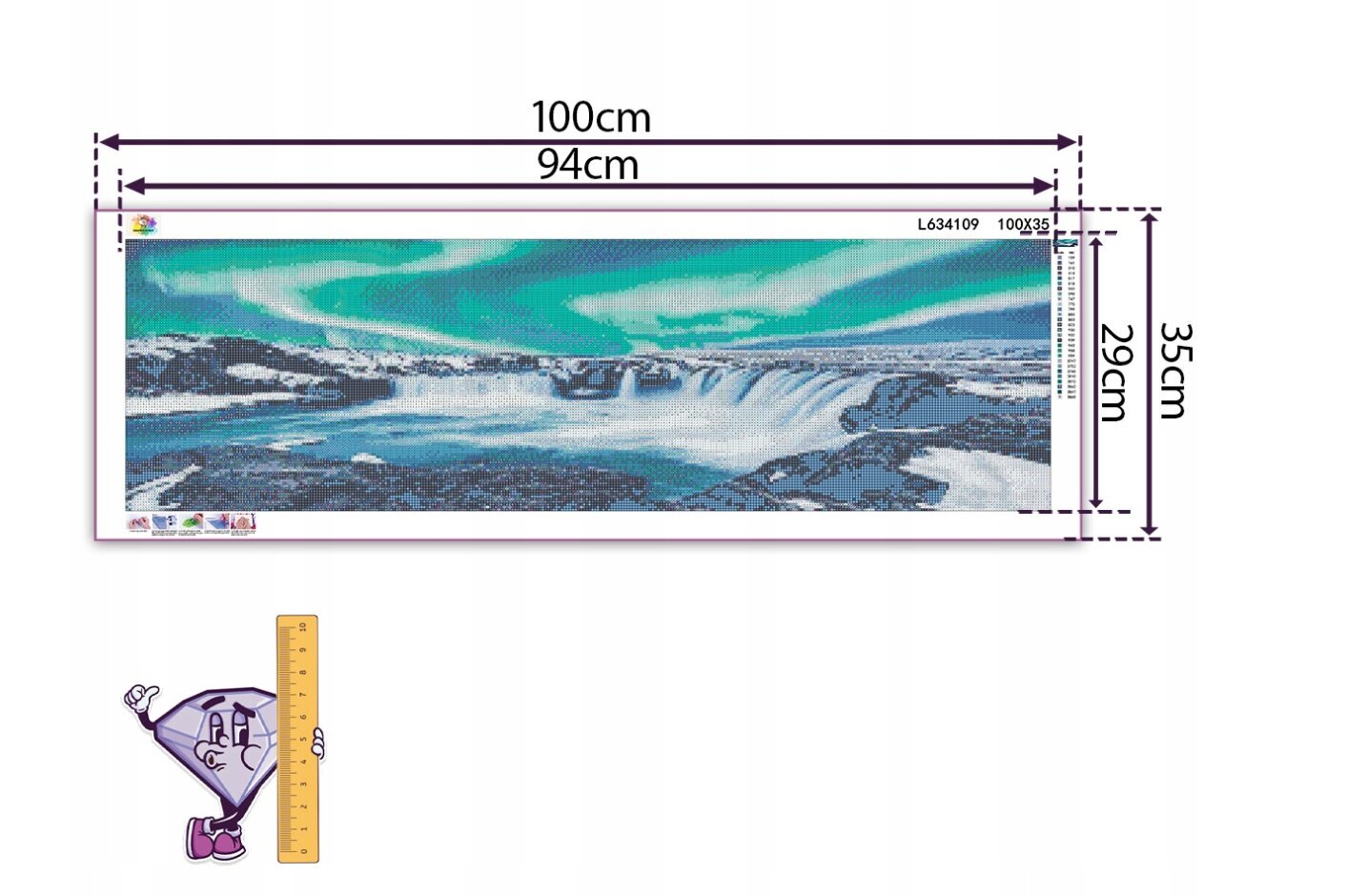 Teemantmosaiik 5D, Aurora 100 x 35cm цена и информация | Teemantmaalid, teemanttikandid | kaup24.ee