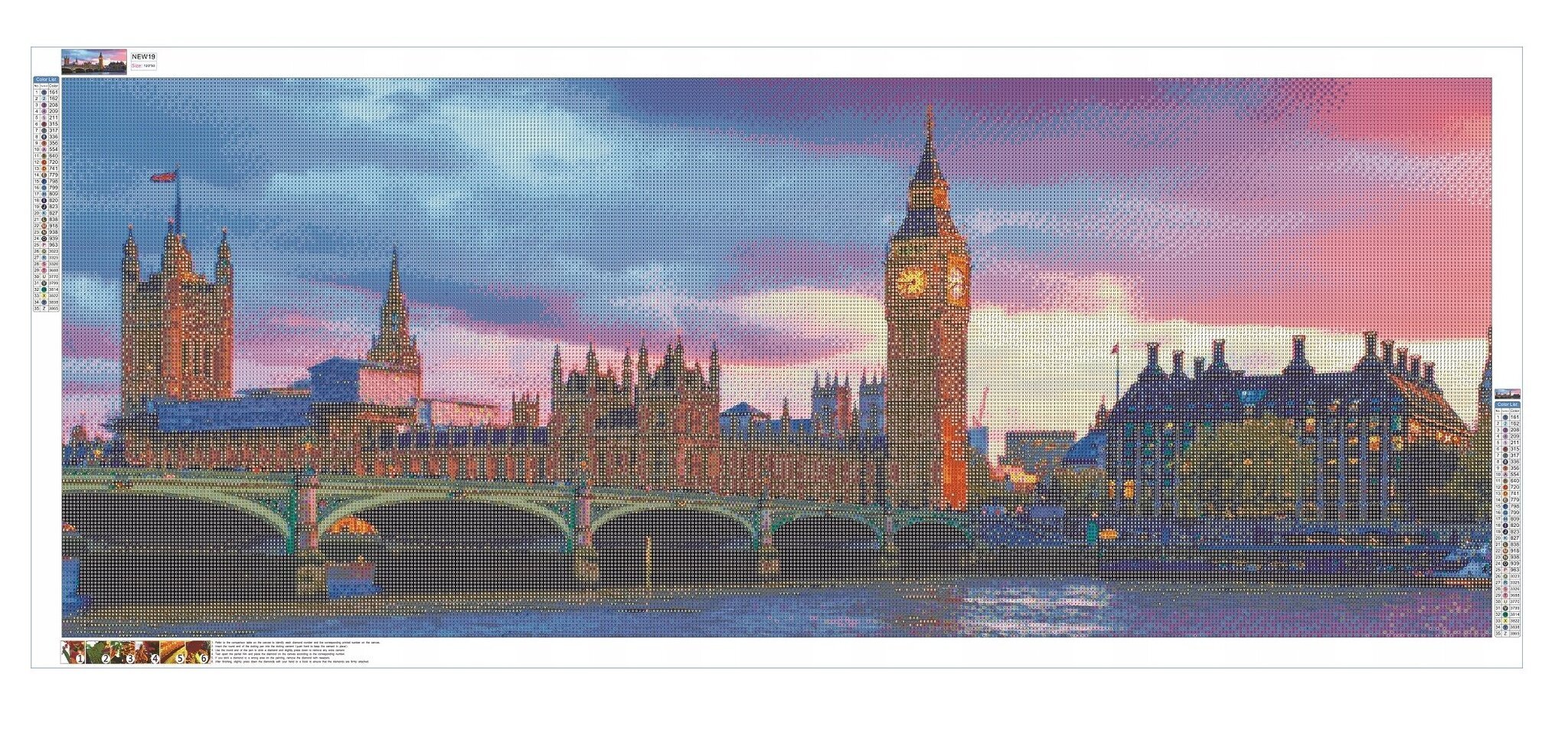 Teemantmosaiik 5D, London 120 x 50 cm цена и информация | Teemantmaalid, teemanttikandid | kaup24.ee