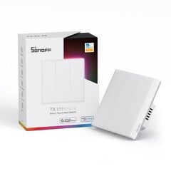 Sonoff TX Ultimate T5 EU 3C 3-канальный умный Wi-Fi + eWeLink-Remote (Bluetooth) настенный сенсорный выключатель света цена и информация | Выключатели, розетки | kaup24.ee