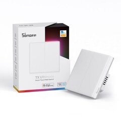 Sonoff TX Ultimate T5 EU 2C, 2-канальный умный Wi-Fi + eWeLink-Remote (Bluetooth), настенный сенсорный выключатель света цена и информация | Выключатели, розетки | kaup24.ee