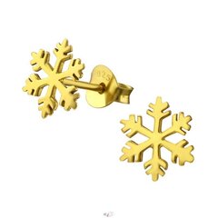 Детские серебряные позолоченные серьги, Снежинка A4S21459 цена и информация | Аксессуары для детей | kaup24.ee