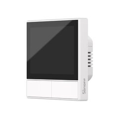 Sonoff NSPanel WHITE 2-клавишный интеллектуальный настенный переключатель Wi-Fi со светодиодной панелью, термостатом и функцией интеллектуального переключения сцен цена и информация | Выключатели, розетки | kaup24.ee