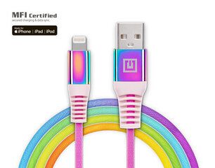 REAL-EL, MFI USB A – Кабель освещения Радуга - молния-радуга цена и информация | Адаптеры и USB-hub | kaup24.ee