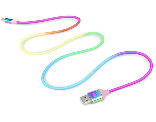 REAL-EL, Premium USB A - Type C Rainbow, 1m hind ja info | USB jagajad, adapterid | kaup24.ee