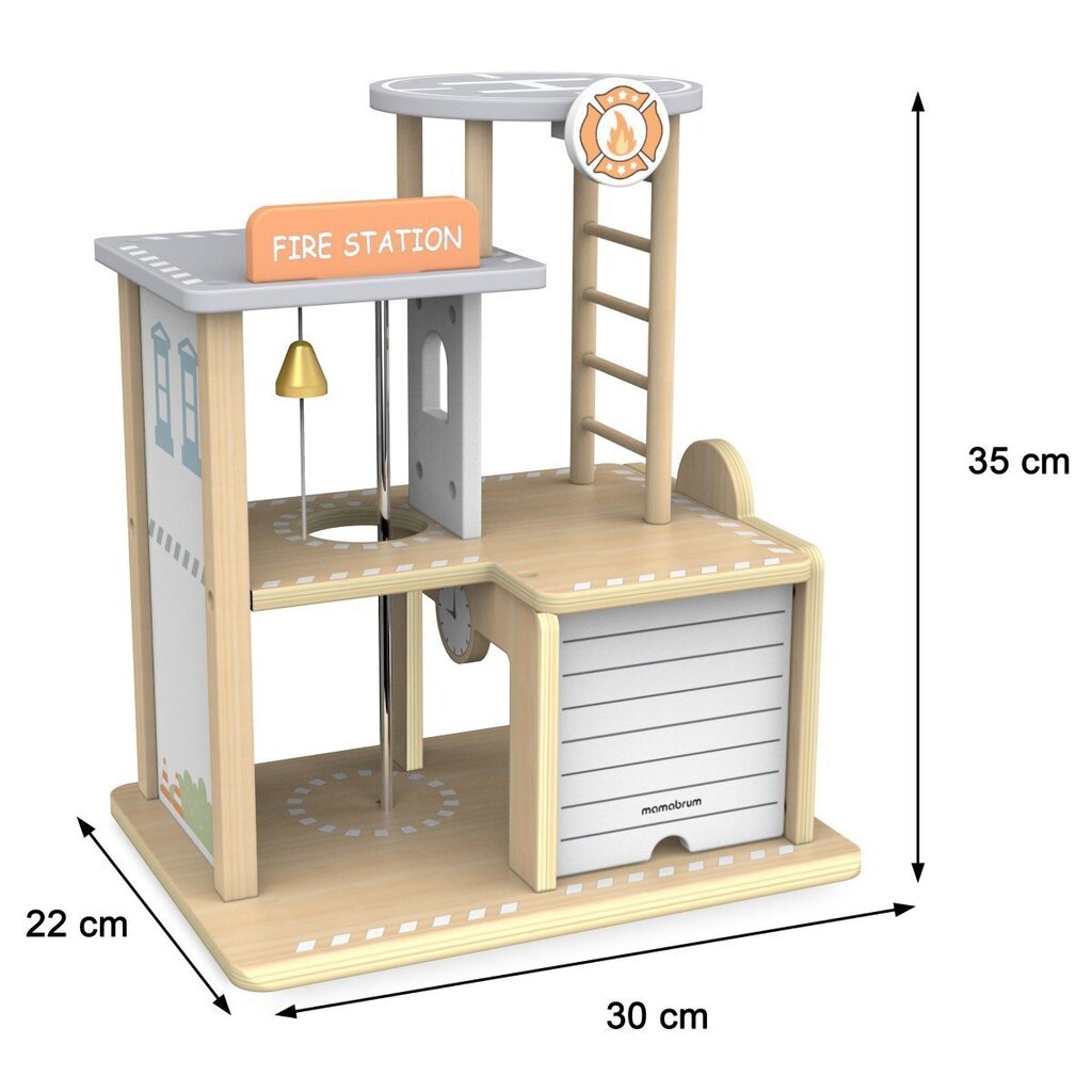 Puidust tuletõrjejaam koos tarvikutega, Mamabrum цена и информация | Poiste mänguasjad | kaup24.ee