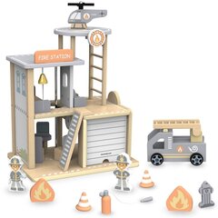 Puidust tuletõrjejaam koos tarvikutega, Mamabrum hind ja info | Poiste mänguasjad | kaup24.ee